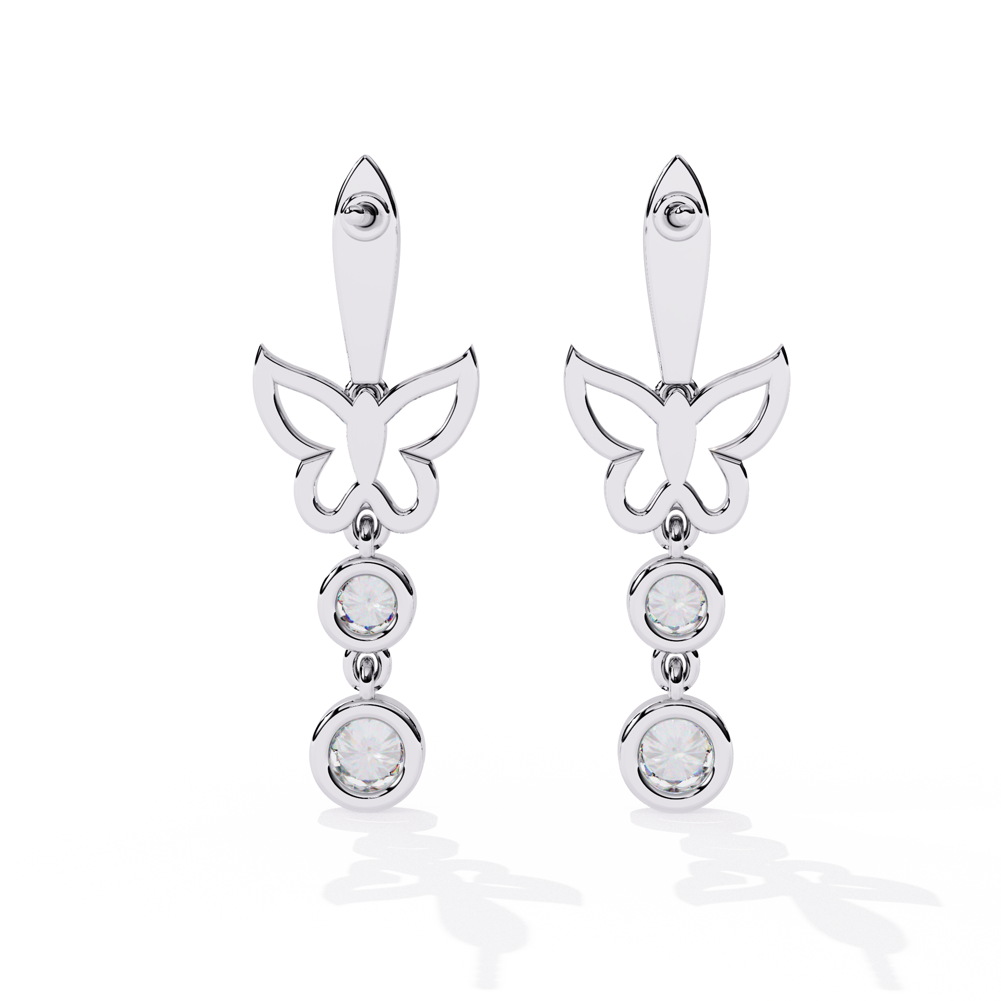 Buy Natural Diamond Butterfly Bloom Earrings | Solitairekart